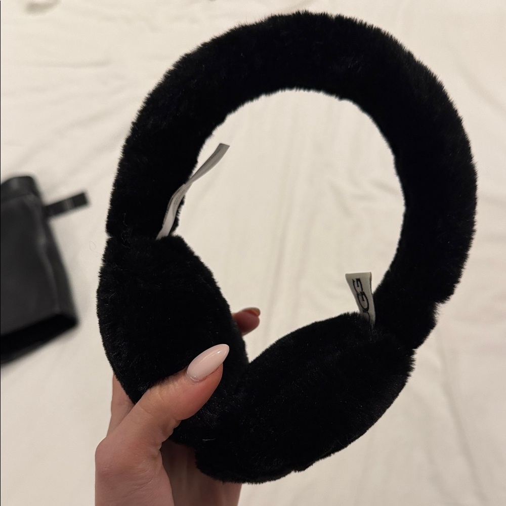 UGG Black Plush Ear Muffs